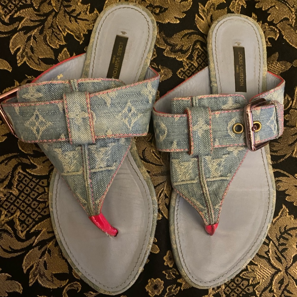 **SOLD*** Authentic Louis Vuitton Denim sandals
